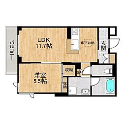 エイチドットファイブ 1LDKの間取図画像
