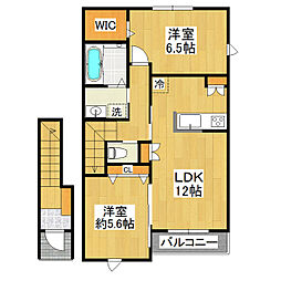 ブリージア研究学園A 2LDKの間取図画像