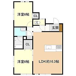 アリエッタ 2LDKの間取図画像