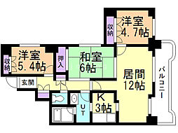 ダイアパレス白石第2 3LDKの間取図画像