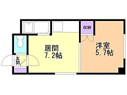 サニープレイスなかの 1LDKの間取図画像