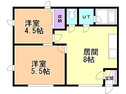 第2菊水マンション 2DKの間取図画像