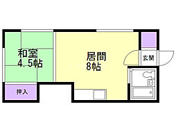 信和ビル 1LDKの間取図画像