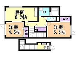 メゾン・リヴィエール 2DKの間取図画像