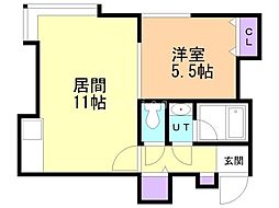 シェルクレール 1LDKの間取図画像