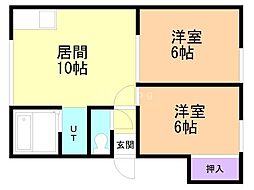セブンクレスト 2LDKの間取図画像