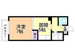 藤井ビル菊水2 1DKの間取図画像