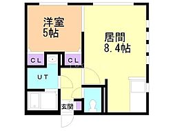 プリート 1LDKの間取図画像