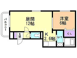 DEARCOURT 1LDKの間取図画像