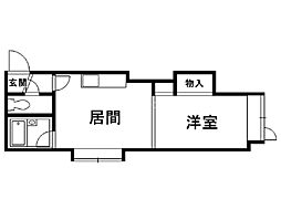 シャンテ菊水 1DKの間取図画像