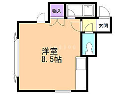プラチナパレス ワンルームの間取図画像