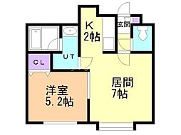 カレン 1LDKの間取図画像