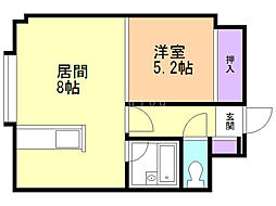 ハピネス21 1DKの間取図画像