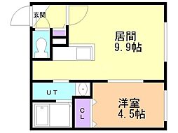 札幌市白石区東札幌五条2丁目マンション 1LDKの間取図画像
