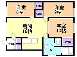 サンホーム・MS16番館 3LDKの間取図画像