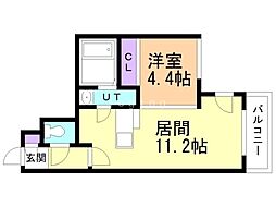MOCA 1LDKの間取図画像