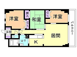 シャローム 3LDKの間取図画像