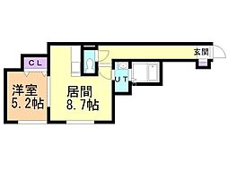 エムズ・スクエア 1LDKの間取図画像