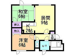 ブランネージュ 2LDKの間取図画像