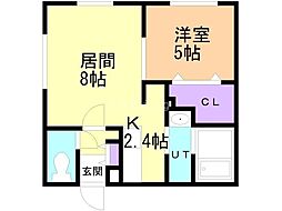 ガーデンクォーツ 1LDKの間取図画像