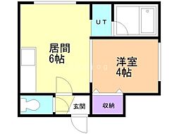 プレシャス菊水2 1DKの間取図画像