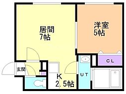 プルメリア栄通 1LDKの間取図画像