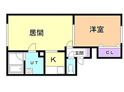 ラ・グラースアンザイ 1LDKの間取図画像