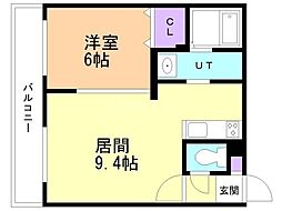 札幌市白石区栄通10丁目マンション 1LDKの間取図画像