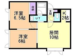 グランカサ2 2LDKの間取図画像