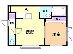 グランメール南郷通9 1LDKの間取図画像