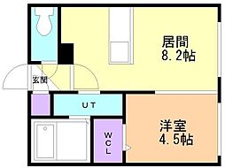 札幌市白石区菊水三条4丁目マンション 1LDKの間取図画像
