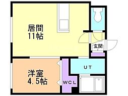 札幌市白石区菊水三条4丁目マンション 1LDKの間取図画像