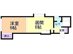 プレミエール南郷A 1DKの間取図画像