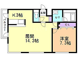 カーサパズ 1LDKの間取図画像