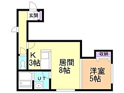 ライムローズ 1LDKの間取図画像
