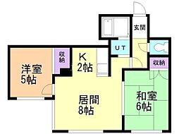 グランカサ1 2LDKの間取図画像