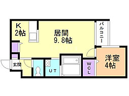 レトワール・デュ・ノール 1LDKの間取図画像