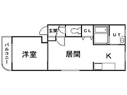 サボシエール菊水 1LDKの間取図画像