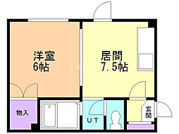 アレイ-18 1DKの間取図画像