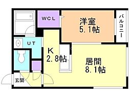札幌市白石区菊水五条2丁目マンション 1LDKの間取図画像