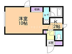 オークハイツ南郷 1Kの間取図画像