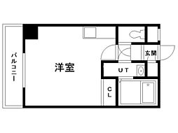 セントポーリアカルーア ワンルームの間取図画像