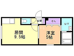 グランメール菊水 1LDKの間取図画像