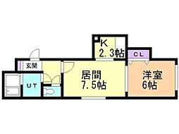 ポラリス 1LDKの間取図画像