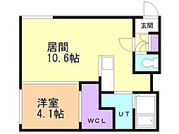 札幌市営東西線 南郷13丁目駅 徒歩6分の賃貸マンション 4階1LDKの間取り