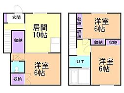 レッドルーフ白石 3LDKの間取図画像