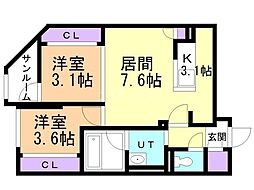 間取図画像 2LDK
