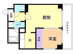 第6ふじビル 2階1LDKの間取り