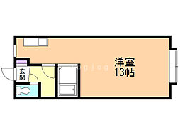 リバーサイドコートきむら 1階ワンルームの間取り