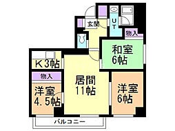 椿館 5階3LDKの間取り